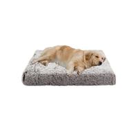 XIEMINLE Lit orthopédique pour chien - Matelas moelleux anti-anxiété avec housse amovible - En peluche chaude - Lavable - Avec fond antidérapant - 75 x 50 x 7 cm, marron