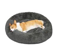 XIEMINLE Lit rond en peluche anti-anxiété - Lit apaisant en forme de donut - Antidérapant - Pour chiens de grande et moyenne et petite taille - Lit lavable en forme de donut (140 cm)