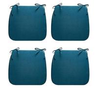 XIEMINLE Lot de 4 coussins de chaise avec attache pour chaises de salle à manger, épais et doux pour salon, maison, cuisine, bureau - 36 x 38 x 4 cm - Bleu