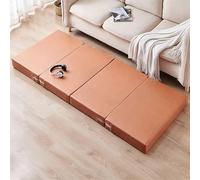 XIEMINLE Matelas de voyage pliable, imperméable et pliable, en mousse haute densité, tapis de couchage avec housse lavable, pour camping, caravanes (90 x 200 x 8 cm, orange)