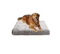 XIEMINLE Matelas orthopédique pour cage de chien - Coussin confortable en mousse d'œuf avec housses en peluche amovibles et lavables (75 x 50 x 7 cm, marron)