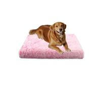 XIEMINLE Matelas orthopédique pour cage de chien - Coussin confortable en mousse d'œuf avec housses en peluche amovibles et lavables (100 x 60 x 10 cm, rose)