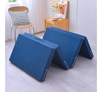 XIEMINLE Matelas pliable en mousse haute densité avec housse lavable, pour voyage, camping, caravane, lit d'invités (60 x 200 x 5 cm, bleu)