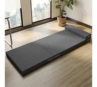 XIEMINLE Matelas pliable pour petit lit double, matelas de sol pliable épais en mousse haute densité avec housse amovible, rangement facile pour voyage, camping (120 x 200 x 8 cm, gris)