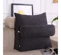 XIEMINLE Oreiller triangulaire pour tête de lit avec cou réglable, coussin de lecture triangulaire pour lire, jouer ou regarder la télévision, 60 x 50 x 21 cm, gris 2