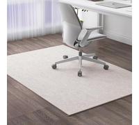 XIEMINLE Tapis de chaise de bureau antidérapant pour sol en bois dur, tapis de protection de sol dur, pour la maison et le bureau (120 x 120 cm, beige)