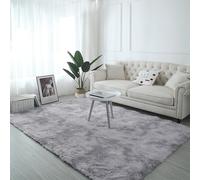 XIEMINLE Tapis de salon à poils épais et doux pour chambre à coucher - tapis de chevet lavable et antidérapant pour décoration d'intérieur - 180 x 200 cm - Gris clair