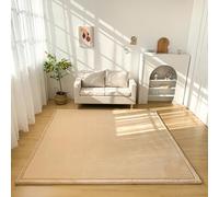 XIEMINLE Tapis de salon en peluche super doux pour chambre à coucher, chambre à coucher, tapis de chevet à poils courts lavable, antidérapant et confortable pour salon, chambre d'enfant, crèche (90 x