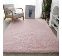 XIEMINLE Tapis de salon épais et lavable avec envers antidérapant en peluche moelleuse et douce pour chambre d'enfant, chambre à coucher, décoration d'intérieur (120 x 180 cm, rose)