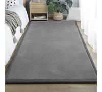 XIEMINLE Tapis en peluche super doux pour salon - Tapis moderne à poils ras - Ne perd pas ses poils - Lavable - Pour décoration d'intérieur (200 x 280 cm, gris foncé)
