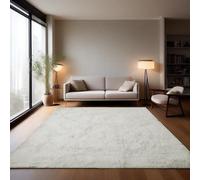 XIEMINLE Tapis pelucheux doux et moelleux pour chambre à coucher, salon, grand tapis antidérapant et lavable pour chambre d'enfant, maison, bureau, chambre d'enfant (120 x 180 cm, beige)