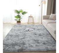 XIEMINLE Tapis pour chambre à coucher, salon, tapis en peluche confortable, pelucheux qui ne perd pas ses poils, antidérapant, super doux, pour chambre d'enfant, salon (120 x 160 cm, gris clair)