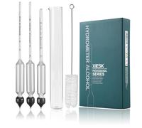 XIESK Éthylotest hydromètre 0-100 % en volume pour alcool, distillates, whisky, vodka, etc. Pour tester la teneur élevée en alcool, avec cylindre gradué et instructions en allemand (français non