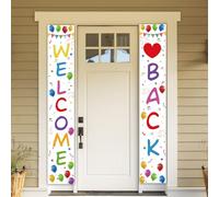 Xietaea Decoration Welcome Back, Blanc Banderole Welcome Back, Bienvenue pour les Célébrations de Famille, Saison Scolaire, Fête de Familles retour à l'école Décoration 180 x 30 cm