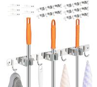 XIEXIAOHUA Brome en Acier Inoxydable Support de vilt TY(3 Clips et 4 Crochets,Argent)
