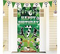 XIEXIESHER Bannière de Football pour le 7e Anniversaire d'un Enfant, Décoration d'anniversaire sur le Thème du Football, pour Photographie d'anniversaire de Garçon, Fête Sportive(185 × 90 cm)