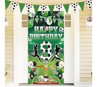 XIEXIESHER Bannière de Football pour le 9e Anniversaire d'un Enfant, Décoration d'anniversaire sur le Thème du Football, pour Photographie d'anniversaire de Garçon, Fête Sportive(185 × 90 cm)