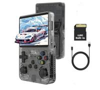 XiFanHo R36S Console de jeu portable rétro 128G-Écran IPS de 3,5 pouces avec 40000+ jeux classiques Lecteur de jeu vidéo portable Open Source Linux OS avec batterie 3500mAh (Noir)