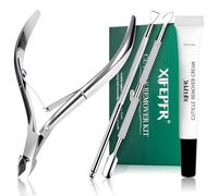 XIFEPFR Kit Décapant Cuticules, Crème Décapante, Coupe-, Repousse- et Pince à Cuticules, Ensemble d'outils Professionnels, Outils Manucure Inox Avec 15 ml Adoucissant Cuticules