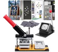 XifeZylith Machine À Fabriquer des Aimants Kit De Fabrication De Badges pour Réfrigérateur avec Coupe-Papier + 100 Jeux Consommables, Presse À Aimants Créateur De Badges Boutons 80x53mm|90x65mm