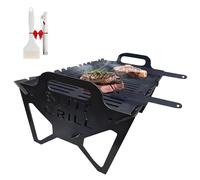 Xifyjus Barbecue Pliable à Fentes, Barbecue Au Charbon De Bois Pliable Et Portable en Acier Inoxydable, Installation sans Outil, Rangement Facile pour Le Camping, Les Fêtes, Les Voyages