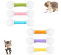 Xifyjus Bid Qtip Lot de 6 jouets géants en peluche douce pour chat avec pointe en forme de Q Tip - Enrichissement amusant et robuste pour nettoyer les dents - Bâtons interactifs pour les amateurs de
