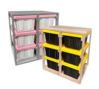Xifyjus Mini étagères De Rangement Imprimées en 3D Et Boîtes De Rangement Jaunes, Solution D'organisation Compacte pour Bureau, Système D'étagères Modulaires, Petit Porte-Outils(2pcs-2 * 3(Mix))