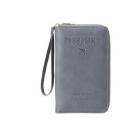 Xifyjus Porte-passeport en cuir pour voyage, portefeuille familial avec blocage RFID, joli organiseur de documents pour femme, étui fin pour homme, protecteur multifonction avec fermeture éclair