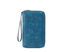 Xifyjus Porte-passeport en cuir pour voyage, portefeuille familial avec blocage RFID, joli organiseur de documents pour femme, étui fin pour homme, protecteur multifonction avec fermeture éclair