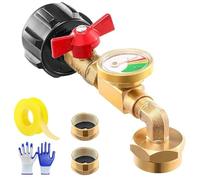 Xifyjus Upgrade Propane Refill Elbow Adapter with Tank Valve & Gauge, Universal Propane Tank Gauge for 5-40 Pound LP Tanks, Gas Level Indicator for Grill, Heater, RV Camper, Qcc1/Type 1 Connection