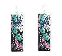XIGAWAY Anime Demon Shinobu Boucles d'oreilles pendantes en forme de papillon, Pierre,