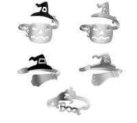 XIGAWAY Bague citrouille d'Halloween pour femme, bracelet ouvert réglable creux minimaliste en alliage, Métal, Aucune pierre précieuse