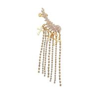 XIGAWAY Boucles d'oreilles à franges croisées pour femme, ensemble gauche et droite avec strass, boucles d'oreilles géométriques audacieuses