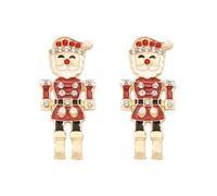 XIGAWAY Boucles d'oreilles à tige casse-noisette pour femme en alliage de zinc et cristal rouge et pêche, Small, Zinc, Pas de gemme