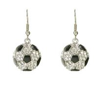 XIGAWAY Boucles d'oreilles à tige en cristal pour femme, style baseball, basket-ball, volley-ball, avec strass, Small, Strass, Pas de gemme