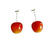 XIGAWAY Boucles d'oreilles à tige en forme de fruits et cerises géométriques en métal pour femme 1,7 cm 2,1 cm, Small, Métal, Pas de gemme