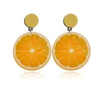 XIGAWAY Boucles d'oreilles à tige géométriques en acrylique citron pour femmes et hommes, thème fruits
