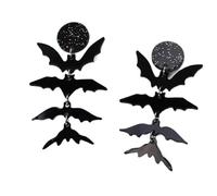 XIGAWAY Boucles d'oreilles chauve-souris Halloween pour femme en acrylique foncé style gothique