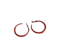 XIGAWAY Boucles d'oreilles créoles bordeaux pour femme - Grandes boucles d'oreilles rondes de 3 à 4 cm en acier inoxydable - Bijoux de bureau, Petit, Métal, Pas de pierre précieuse