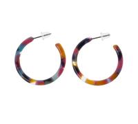 XIGAWAY Boucles d'oreilles créoles en acrylique moucheté pour femme - En résine colorée - Bijoux tendance, Plastique