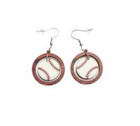 XIGAWAY Boucles d'oreilles créoles en bois pour femme avec motif de boule, légères et géométriques pour un style de vie athlétique, Small, Bois, Pas de gemme