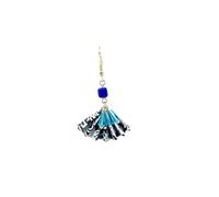 XIGAWAY Boucles d'oreilles en forme d'éventail en cristal faites à la main en résine et cuivre - Étanche - 5,5 à 11 cm - Rouge, bleu, noir, rose (simple), short style, Métal, Pas de pierre précieuse