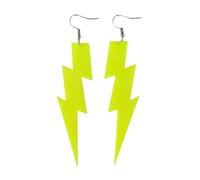 XIGAWAY Boucles d'oreilles fluorescentes en forme d'étoile et d'éclair, faites à la main en acrylique, plusieurs couleurs, Small, Métal, pas de pierres précieuses
