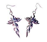 XIGAWAY Boucles d'oreilles gothiques punk en argent pour femme, motif croix irrégulière, boucles d'oreilles pendantes avec motif géométrique élégant, bijoux en alliage léger pour un usage quotidien