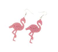 XIGAWAY Boucles d'oreilles pendantes en acrylique pour femme - Oiseau rose