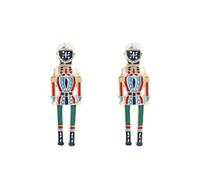 XIGAWAY Boucles d'oreilles pendantes en alliage sur le thème du soldat pour femme, style dessin animé bleu et jaune, Small, Métal, Pas de gemme