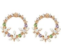 XIGAWAY Boucles d'oreilles pendantes en forme de cercle pour femme, jolies boucles d'oreilles créoles en alliage, style frais printemps été