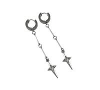 XIGAWAY Boucles d'oreilles pendantes en forme d'étoile pour femme, en alliage argenté, boucles d'oreilles punk avec crochet circulaire, bijoux tendance d'automne 2025