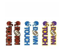 XIGAWAY Boucles d'oreilles pendantes faites à la main en acrylique en forme de ballon de football pour femme, bleu, rouge, violet, style lettre, Small, Acrylique, Pas de gemme