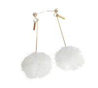 XIGAWAY Boucles d'oreilles pendantes longues en forme de cœur en fausse fourrure, 6 couleurs, cuivre clair, boucles d'oreilles de luxe pour femme, pompon élégant, Small, Cuivre, Pas de gemme